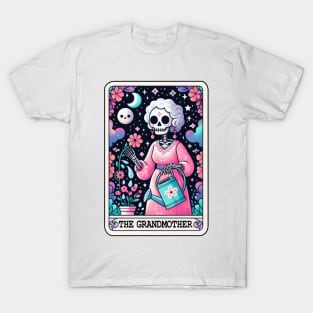 Tarot the Grandmother Floral Sugar Skull Grandmother T-Shirt